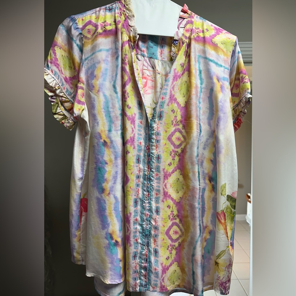 Johnny Was Silk Button Tunic